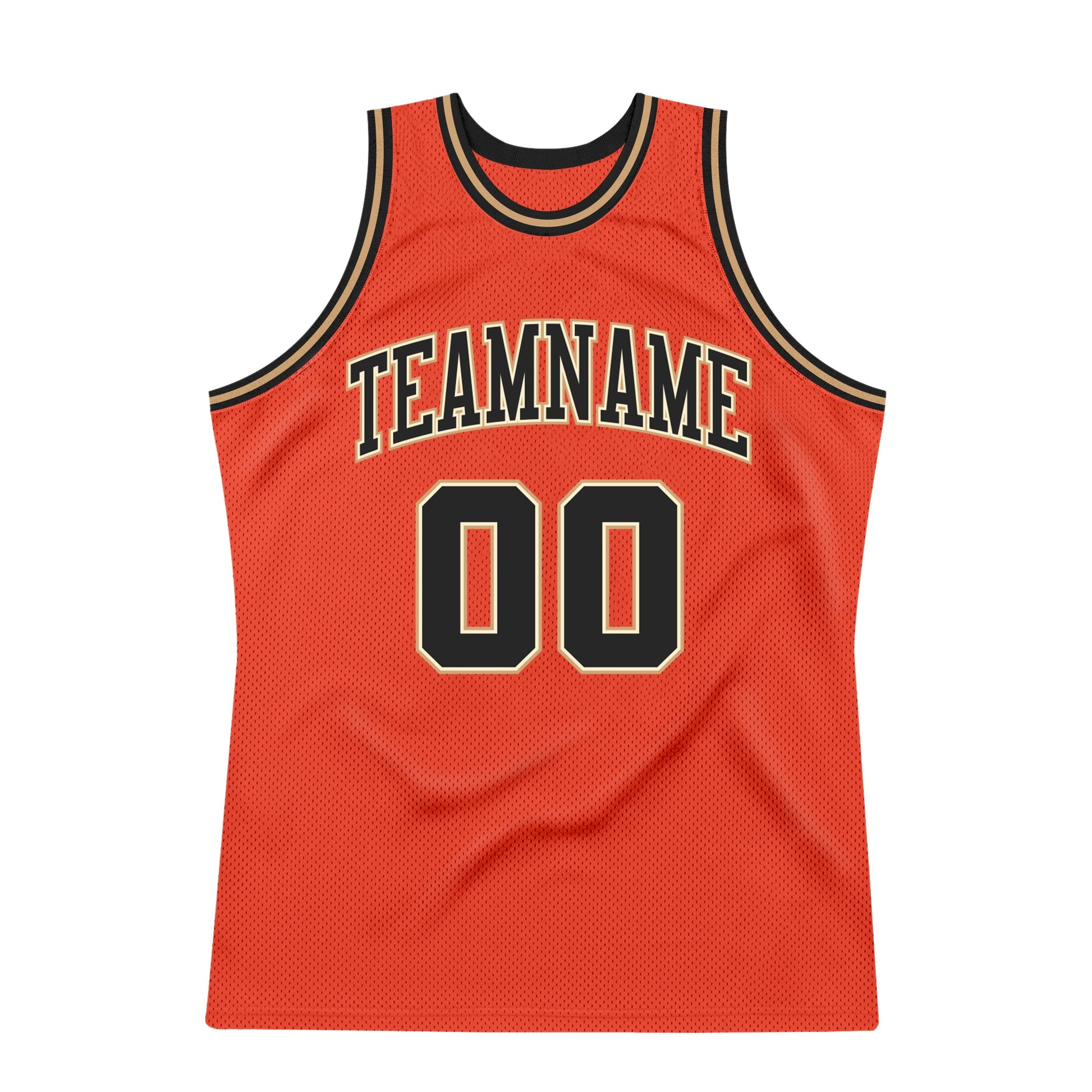 Custom Orange Black-Old Gold Authentic Throwback Basketball Jersey view 6
