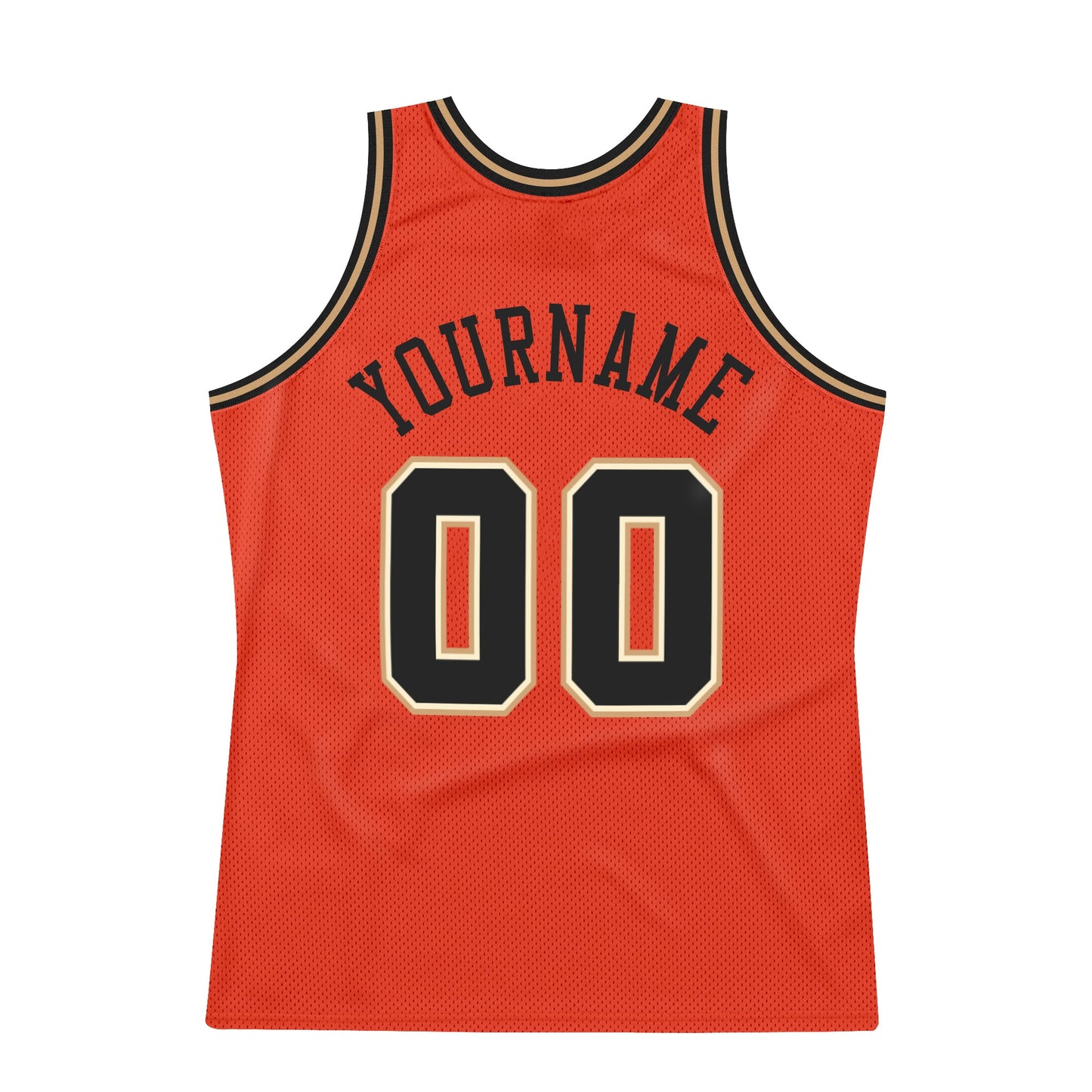 Custom Orange Black-Old Gold Authentic Throwback Basketball Jersey view 7