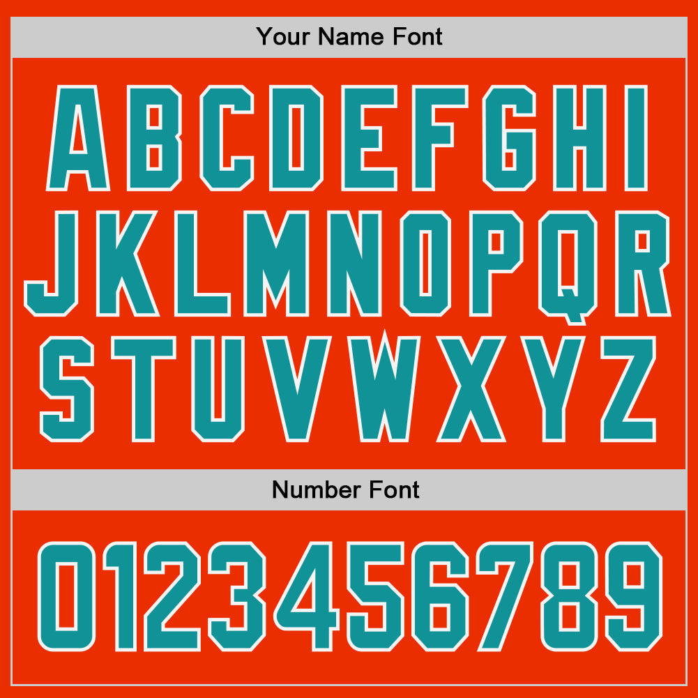 Custom Orange Teal-White Authentic Baseball Jersey view 5