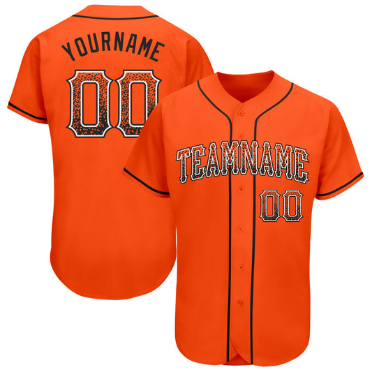 Custom Orange Black-White Authentic Drift Fashion Baseball Jersey - Main View