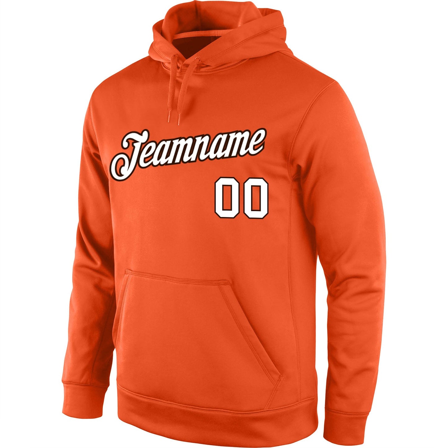 Custom Stitched Orange White-Brown Sports Pullover Sweatshirt Hoodie view 2