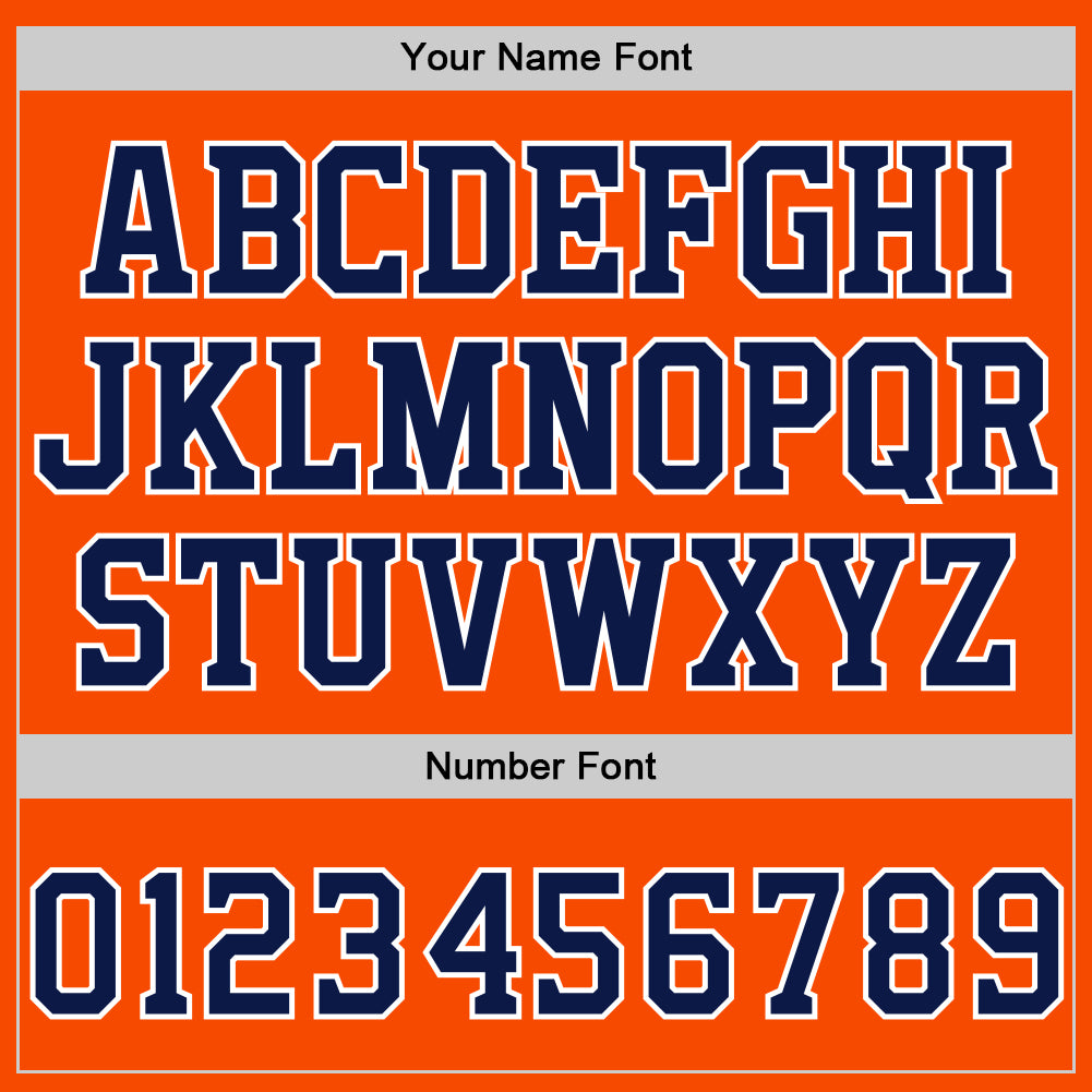 Custom Stitched Orange Navy-White Sports Pullover Sweatshirt Hoodie view 5