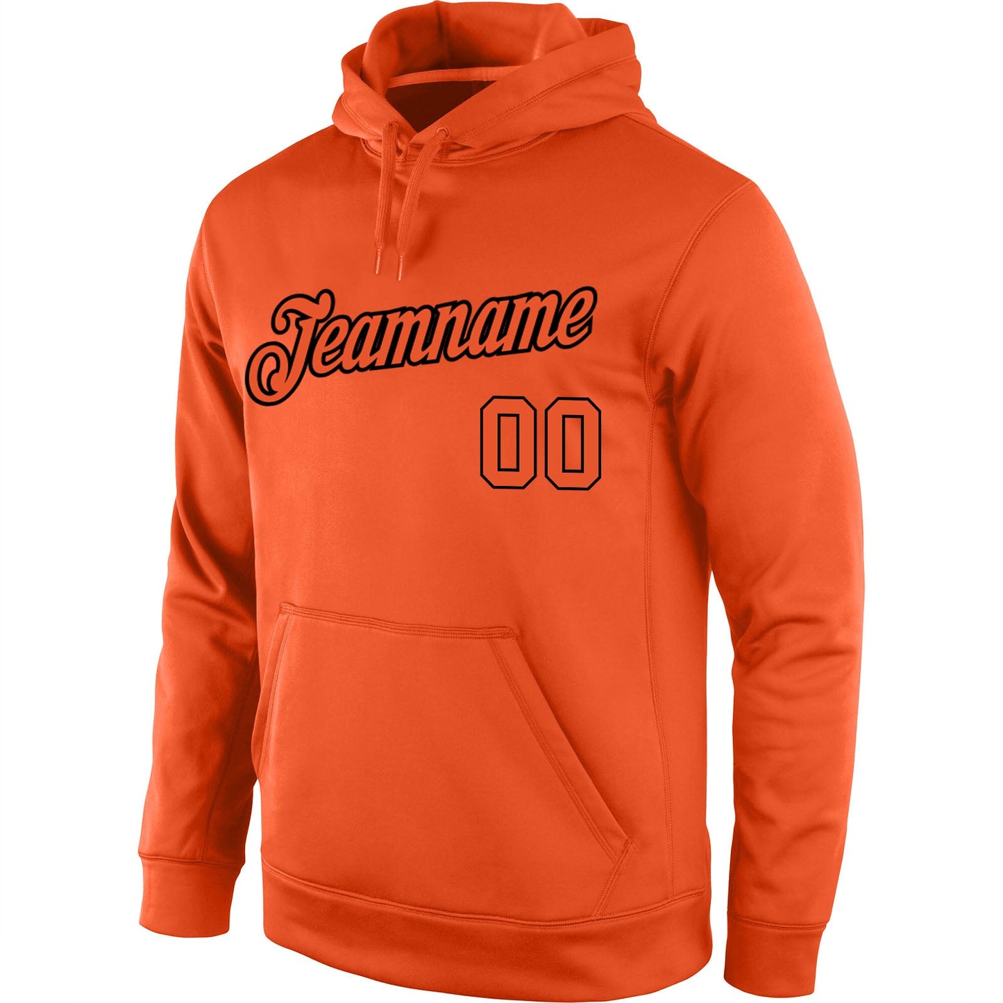 Custom Stitched Orange Orange-Black Sports Pullover Sweatshirt Hoodie view 2