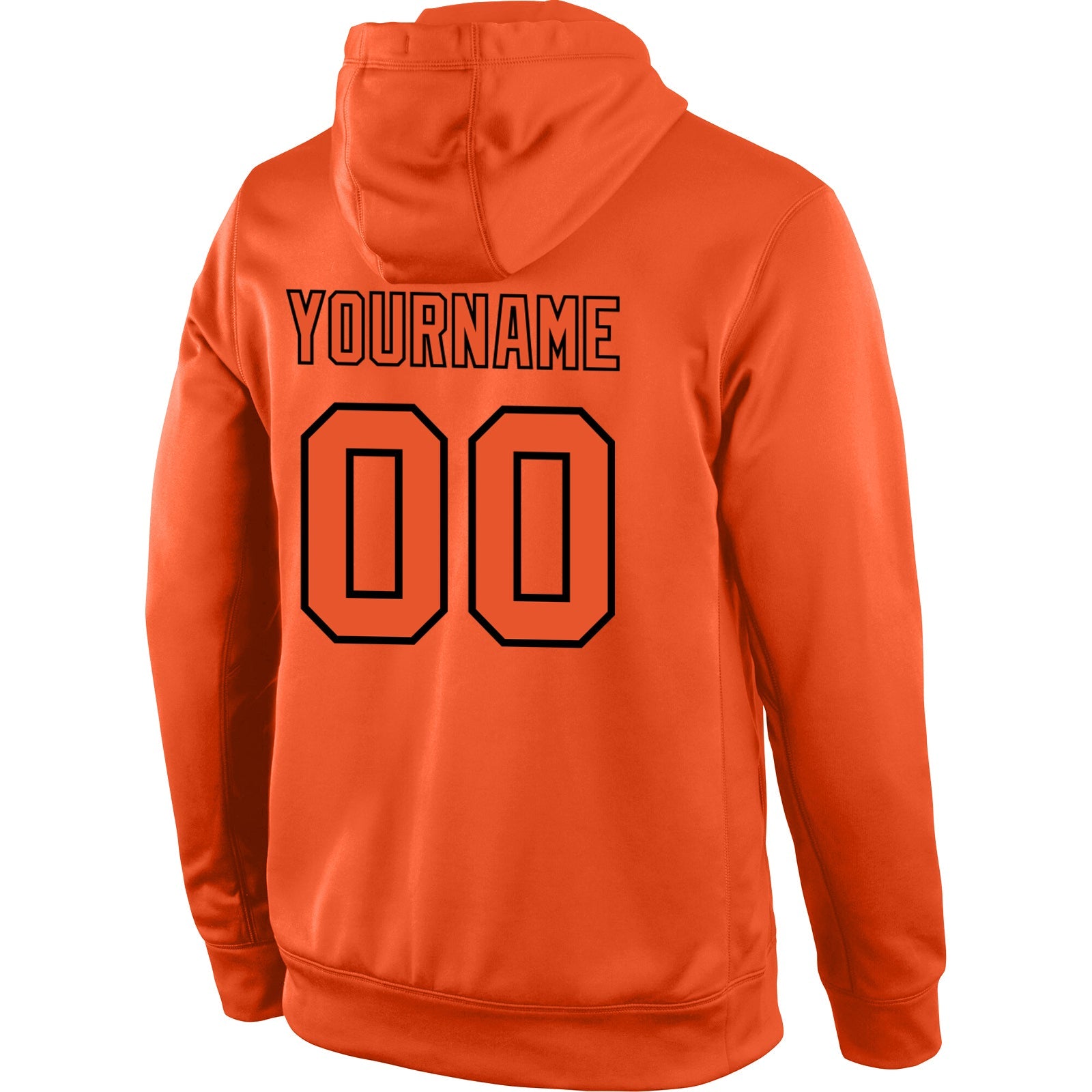 Custom Stitched Orange Orange-Black Sports Pullover Sweatshirt Hoodie view 3