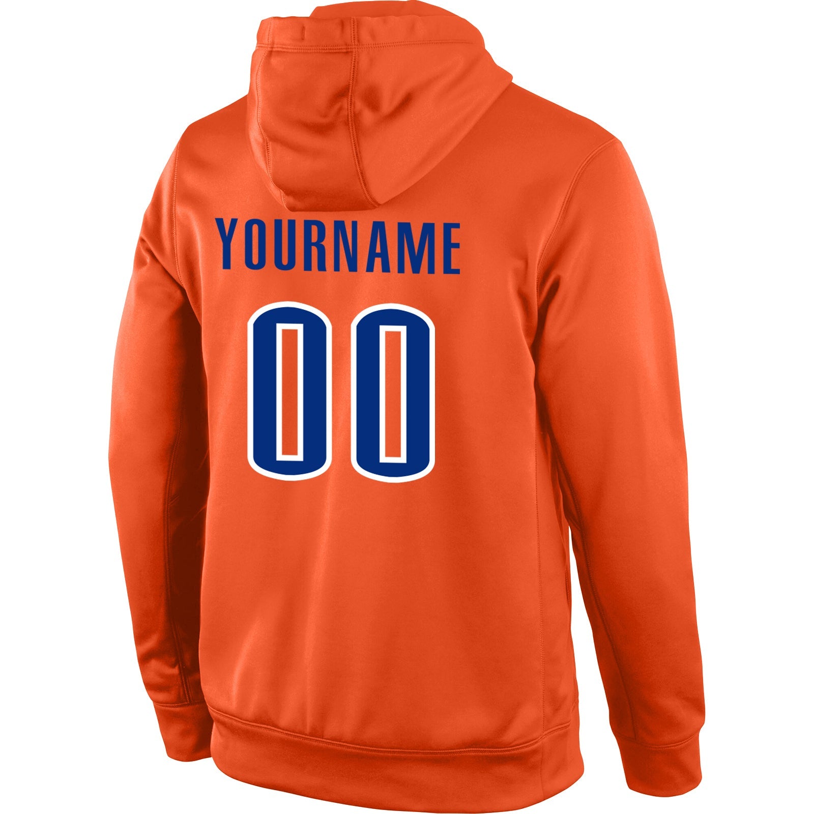 Custom Stitched Orange Royal-White Sports Pullover Sweatshirt Hoodie view 3