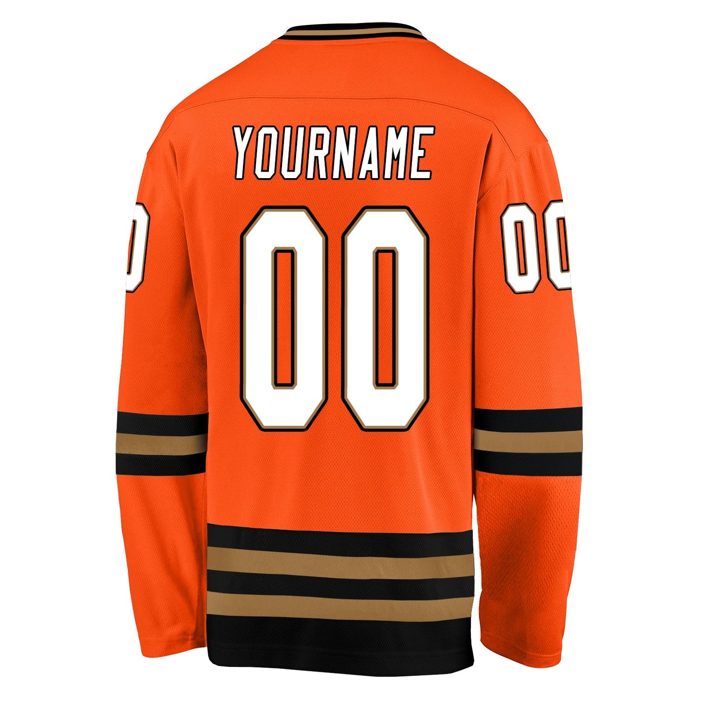 Custom Orange White-Black Hockey Jersey view 3