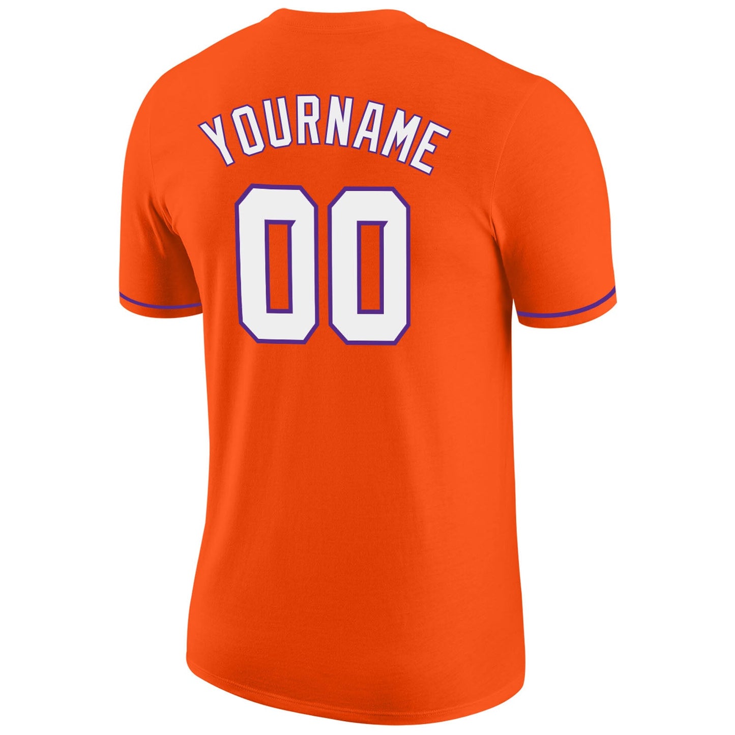 Custom Orange White-Purple Performance T-Shirt view 6