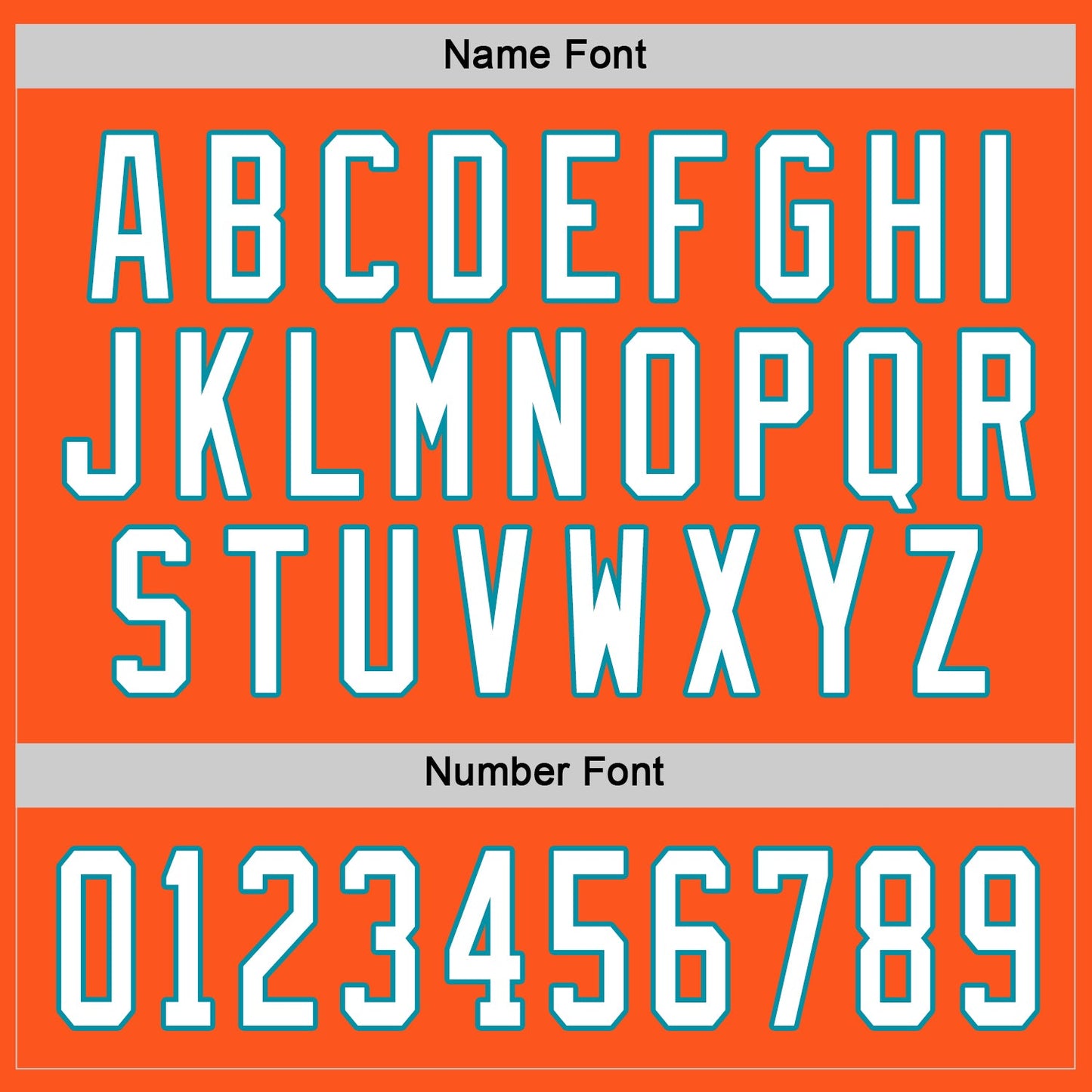Custom Orange White-Teal Hockey Jersey view 3