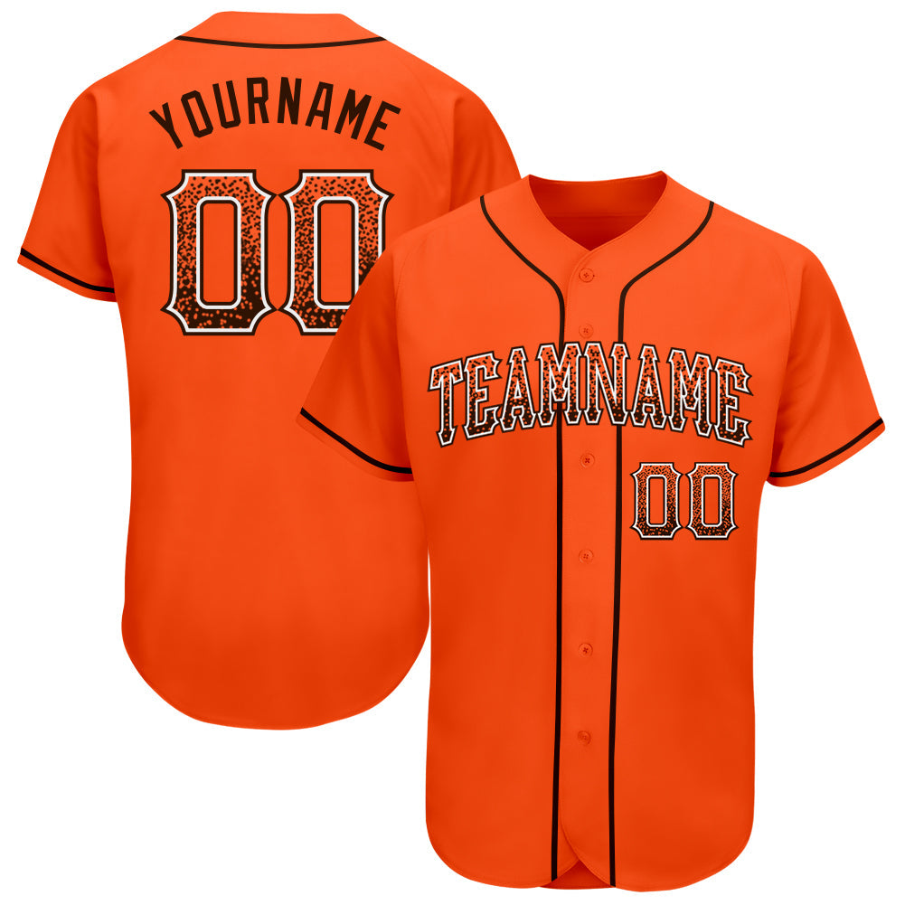 Custom Orange Brown-White Authentic Drift Fashion Baseball Jersey - Main View