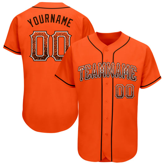 Custom Orange Brown-White Authentic Drift Fashion Baseball Jersey - Main View