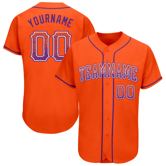 Custom Orange Purple-White Authentic Drift Fashion Baseball Jersey - Main View