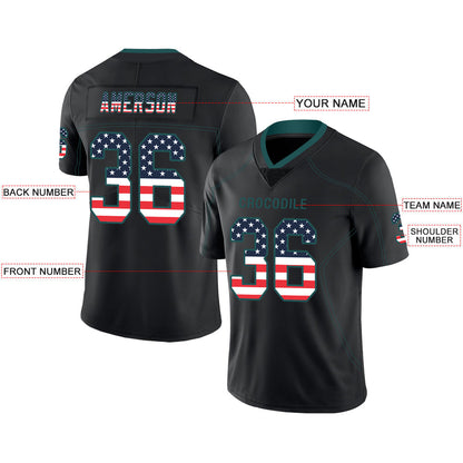 Custom P.Eagles Stitched American Football Jerseys Personalize Birthday Gifts Black Jersey view 2