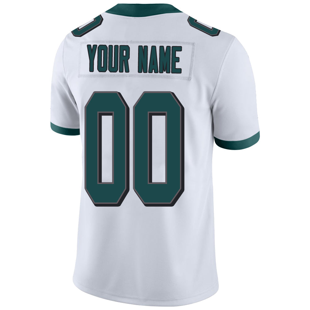 Custom P.Eagles Stitched American Football Jerseys Personalize Birthday Gifts White Jersey view 3