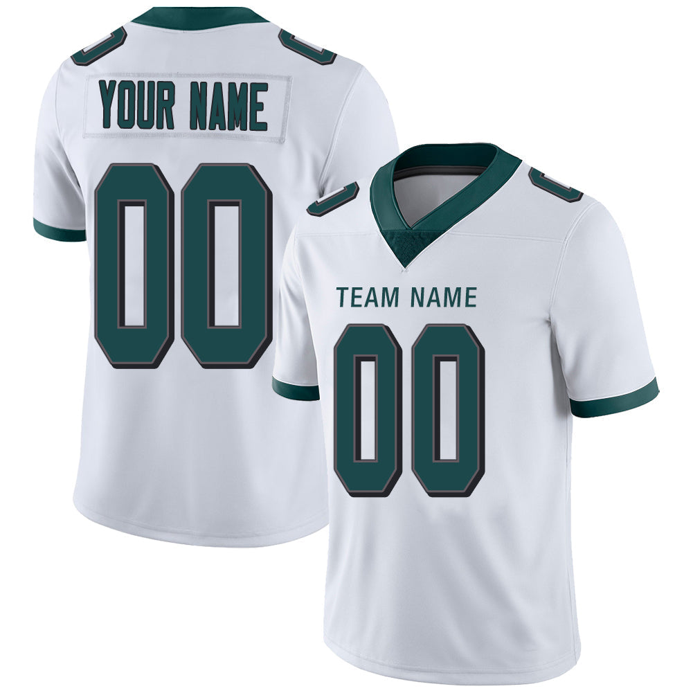 Custom P.Eagles Stitched American Football Jerseys Personalize Birthday Gifts White Jersey - Main View