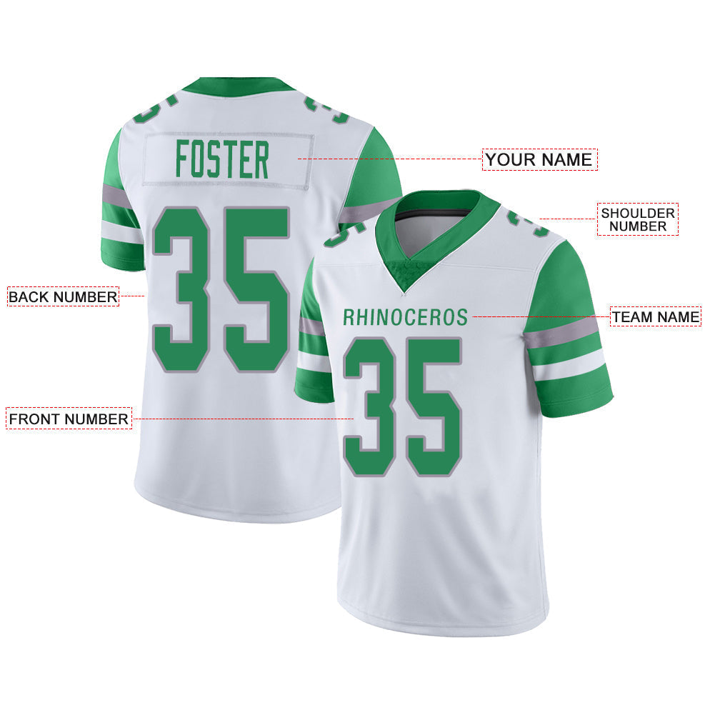 Custom P.Eagles Stitched American Football Jerseys Personalize Birthday Gifts White Jersey view 2