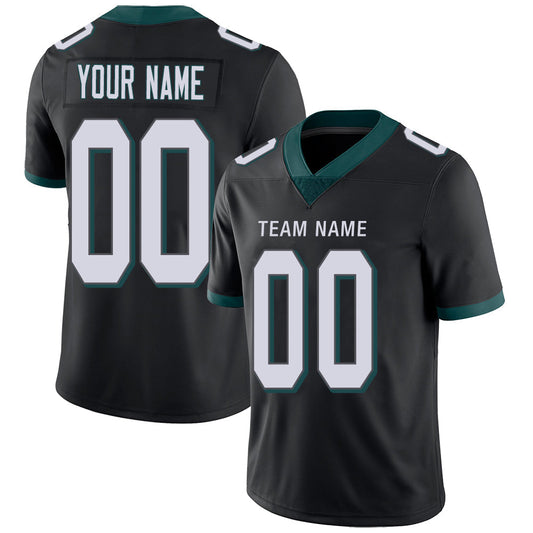 Custom P.Eagles Stitched American Football Jerseys Personalize Birthday Gifts Black Jersey - Main View