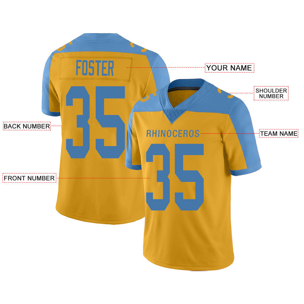 Custom P.Eagles Stitched American Football Jerseys Personalize Birthday Gifts Gold Jersey view 2