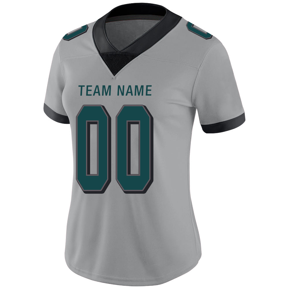 Custom P.Eagles Stitched American Football Jerseys Personalize Birthday Gifts Grey Jersey view 4