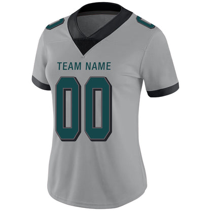 Custom P.Eagles Stitched American Football Jerseys Personalize Birthday Gifts Grey Jersey view 4