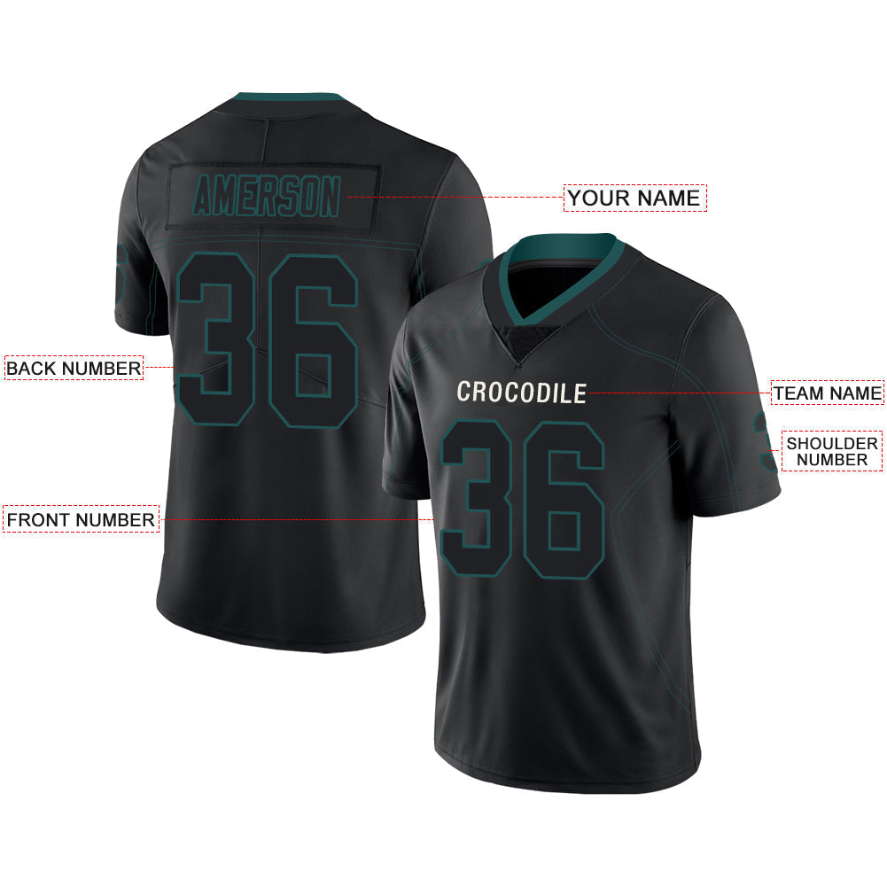 Custom P.Eagles Stitched American Football Jerseys Personalize Birthday Gifts Black Jersey view 2