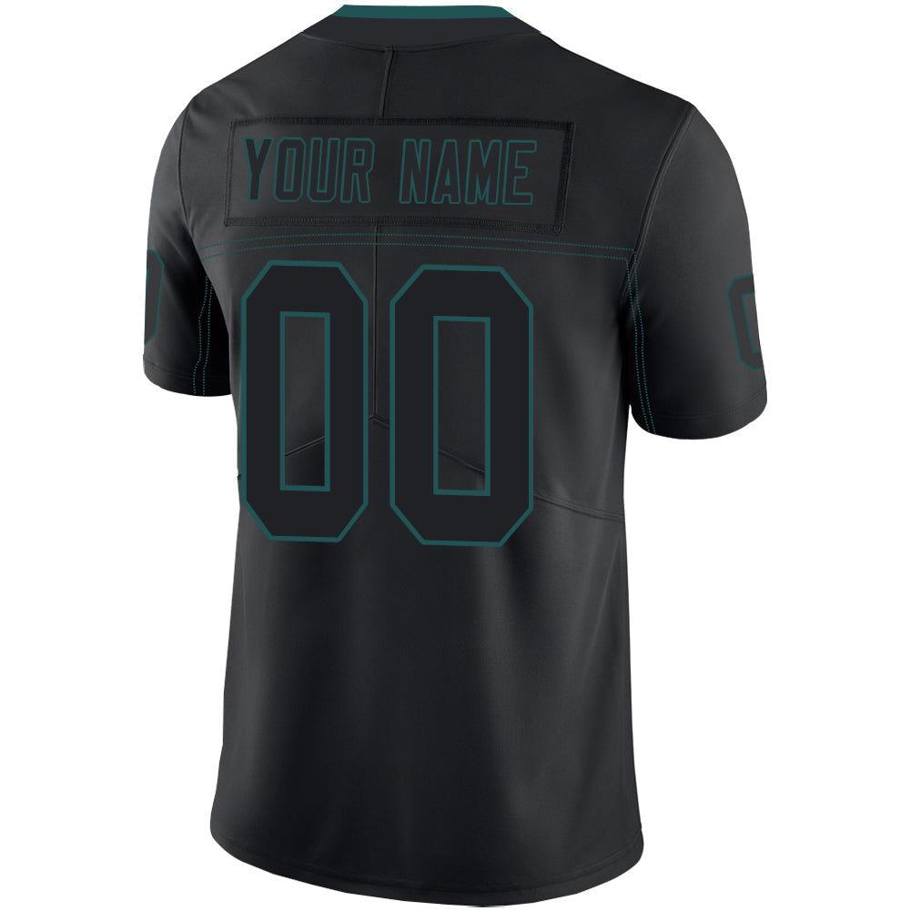 Custom P.Eagles Stitched American Football Jerseys Personalize Birthday Gifts Black Jersey view 3