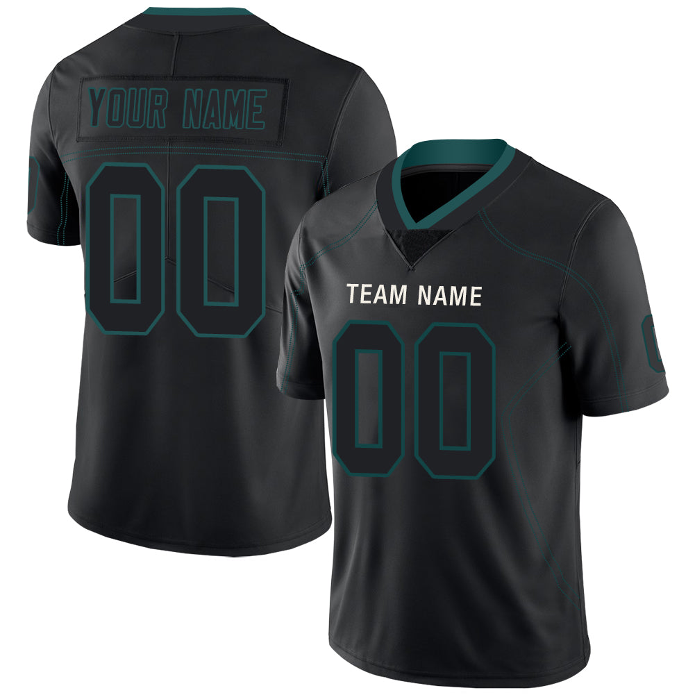 Custom P.Eagles Stitched American Football Jerseys Personalize Birthday Gifts Black Jersey - Main View