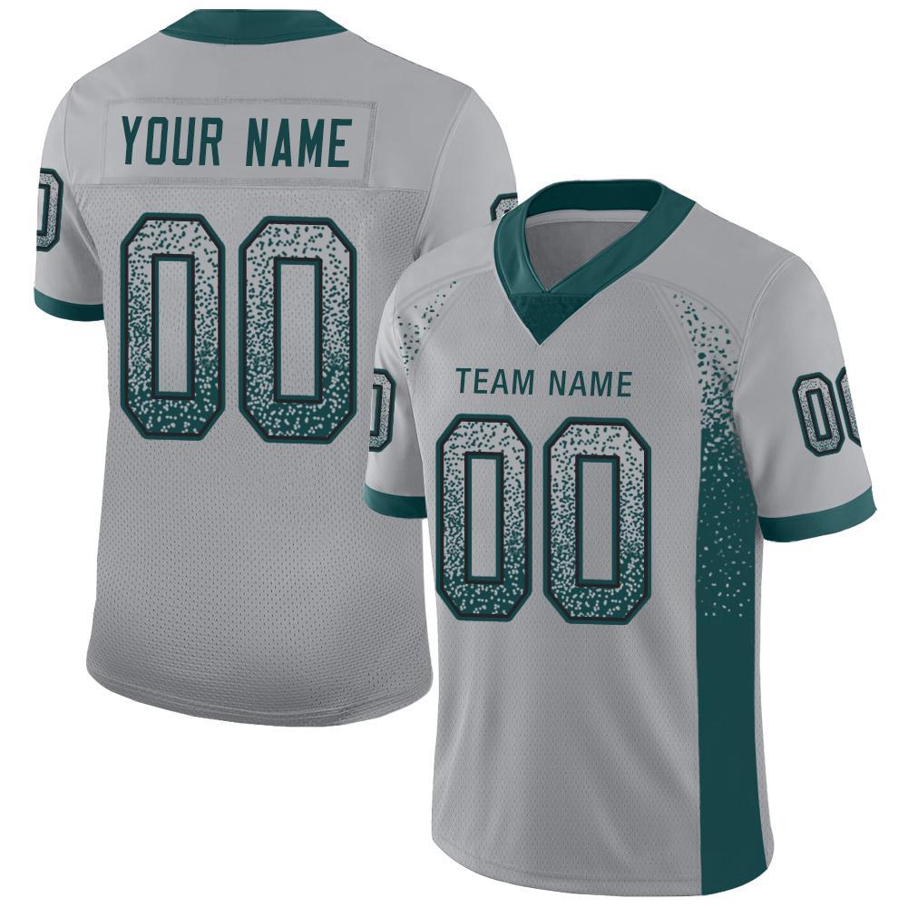 Custom Light Gray Midnight Green-Black Drift Fashion Football Jersey - Main View