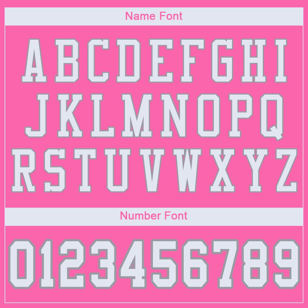 Custom Pink White-Light Gray Mesh Authentic Football Jersey view 5