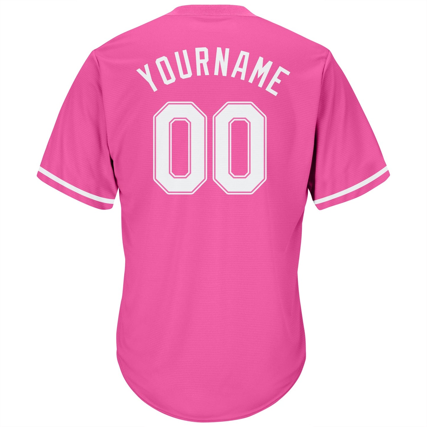Custom Pink White-Pink Authentic Throwback Rib-Knit Baseball Jersey Shirt view 3