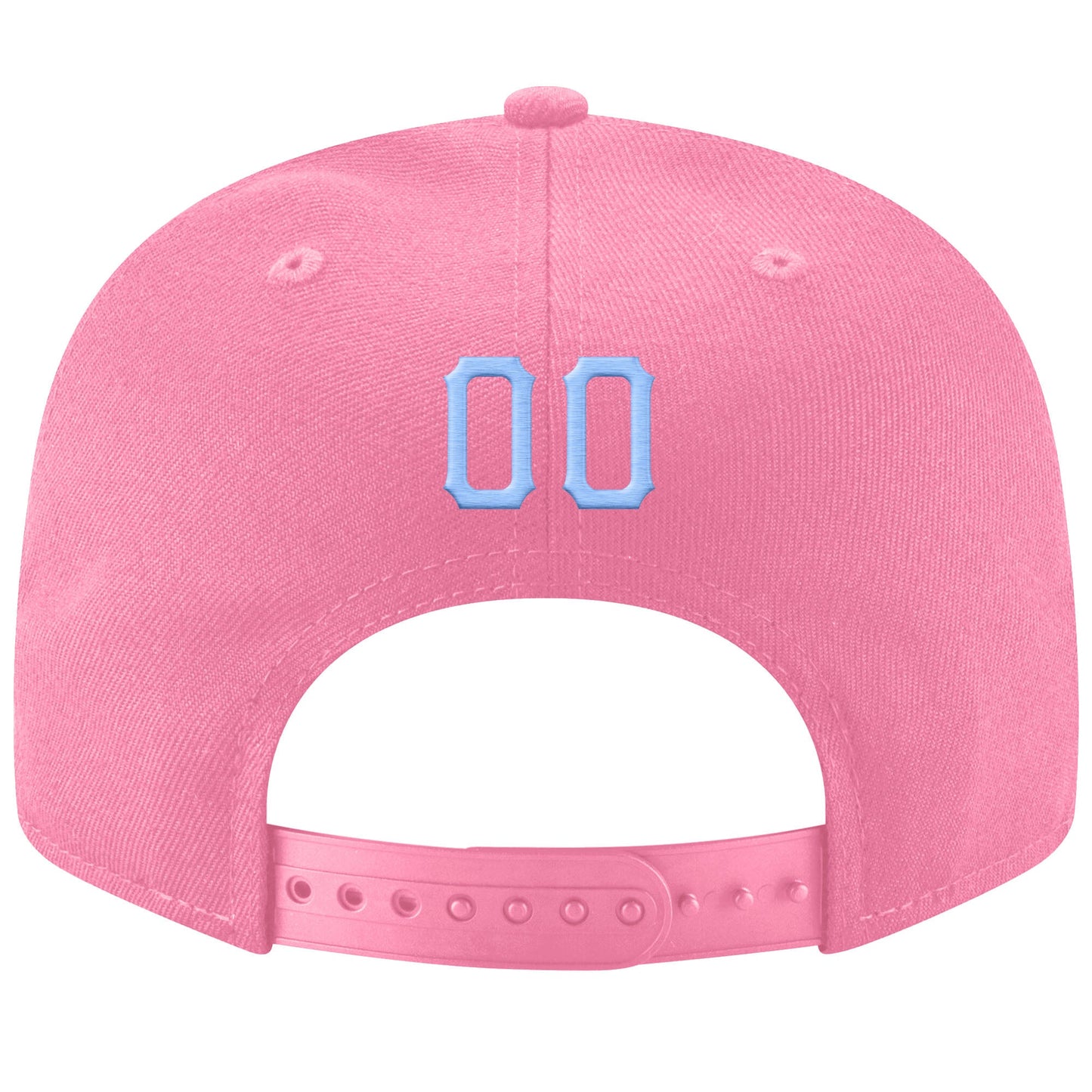 Custom Pink Light Blue-White Stitched Adjustable Snapback Hat view 3
