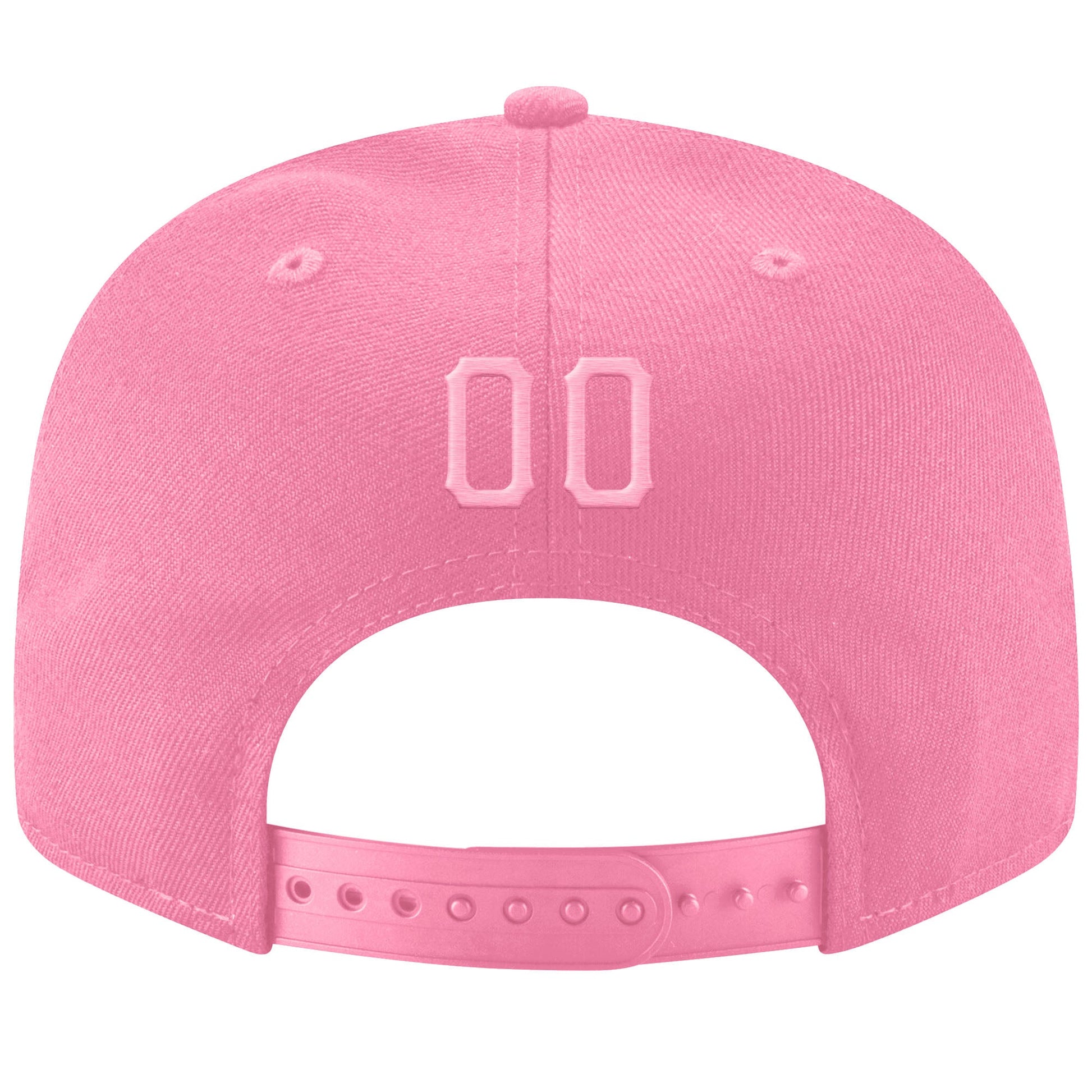 Custom Pink Pink-White Stitched Adjustable Snapback Hat view 3