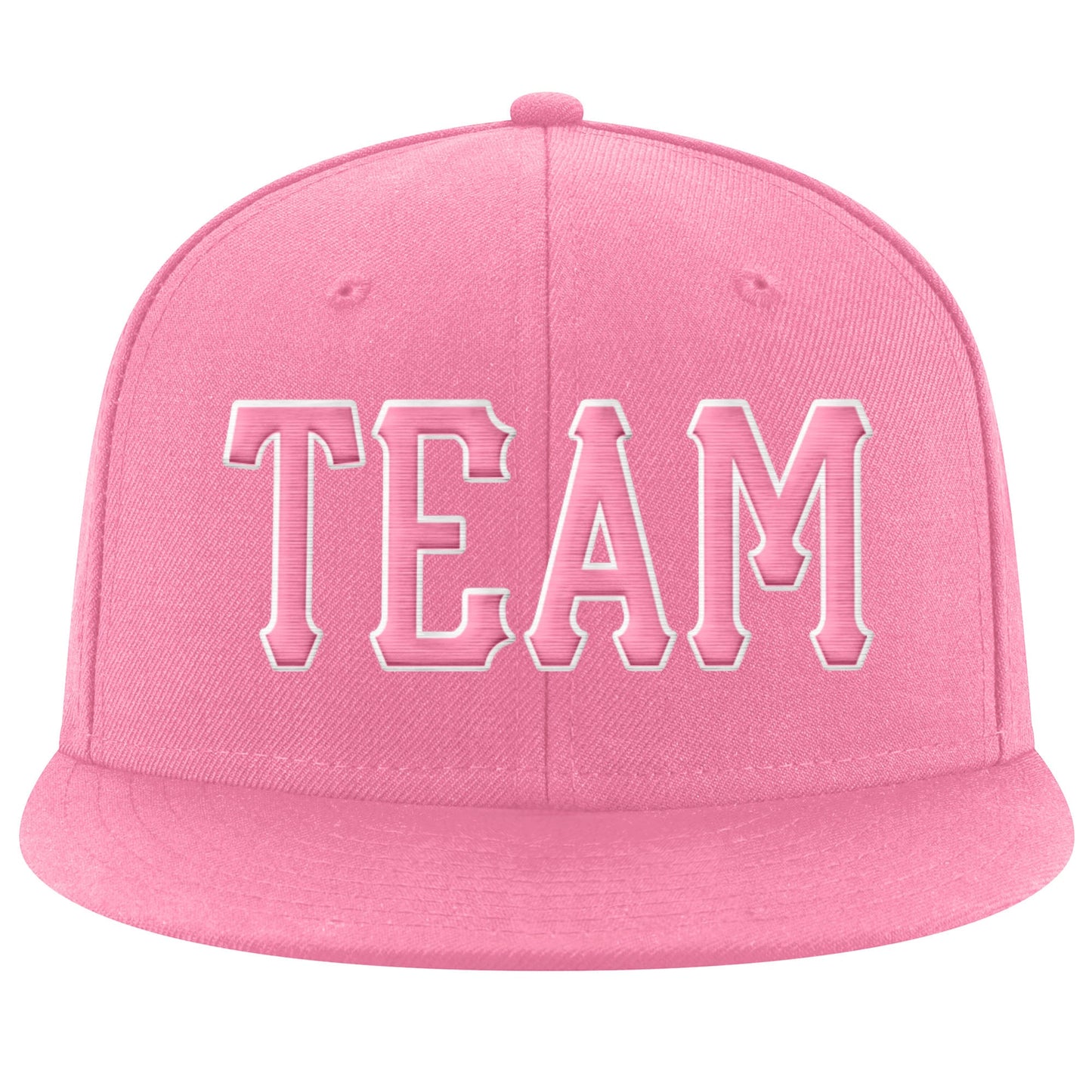 Custom Pink Pink-White Stitched Adjustable Snapback Hat view 2