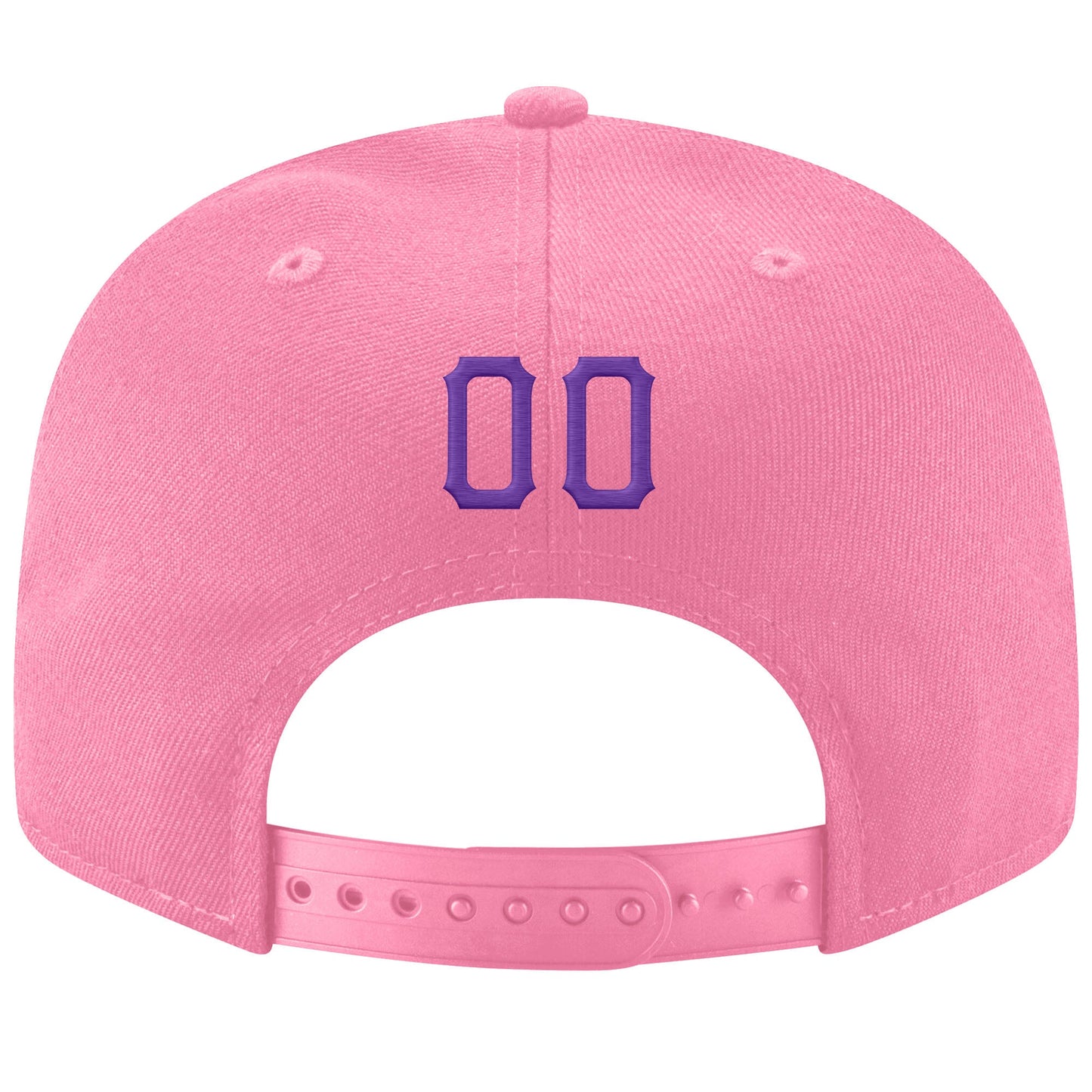 Custom Pink Purple-White Stitched Adjustable Snapback Hat view 3