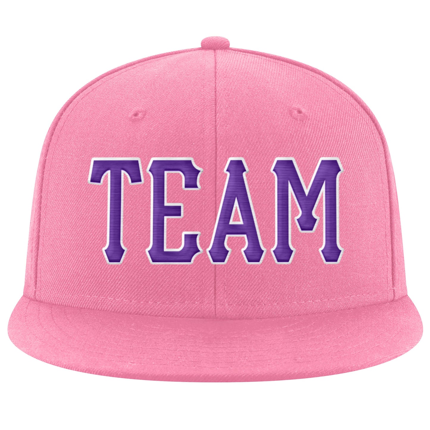 Custom Pink Purple-White Stitched Adjustable Snapback Hat view 2