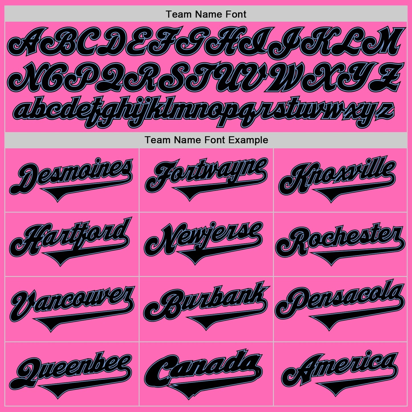 Custom Pink Black-Light Blue Authentic Baseball Jersey view 4