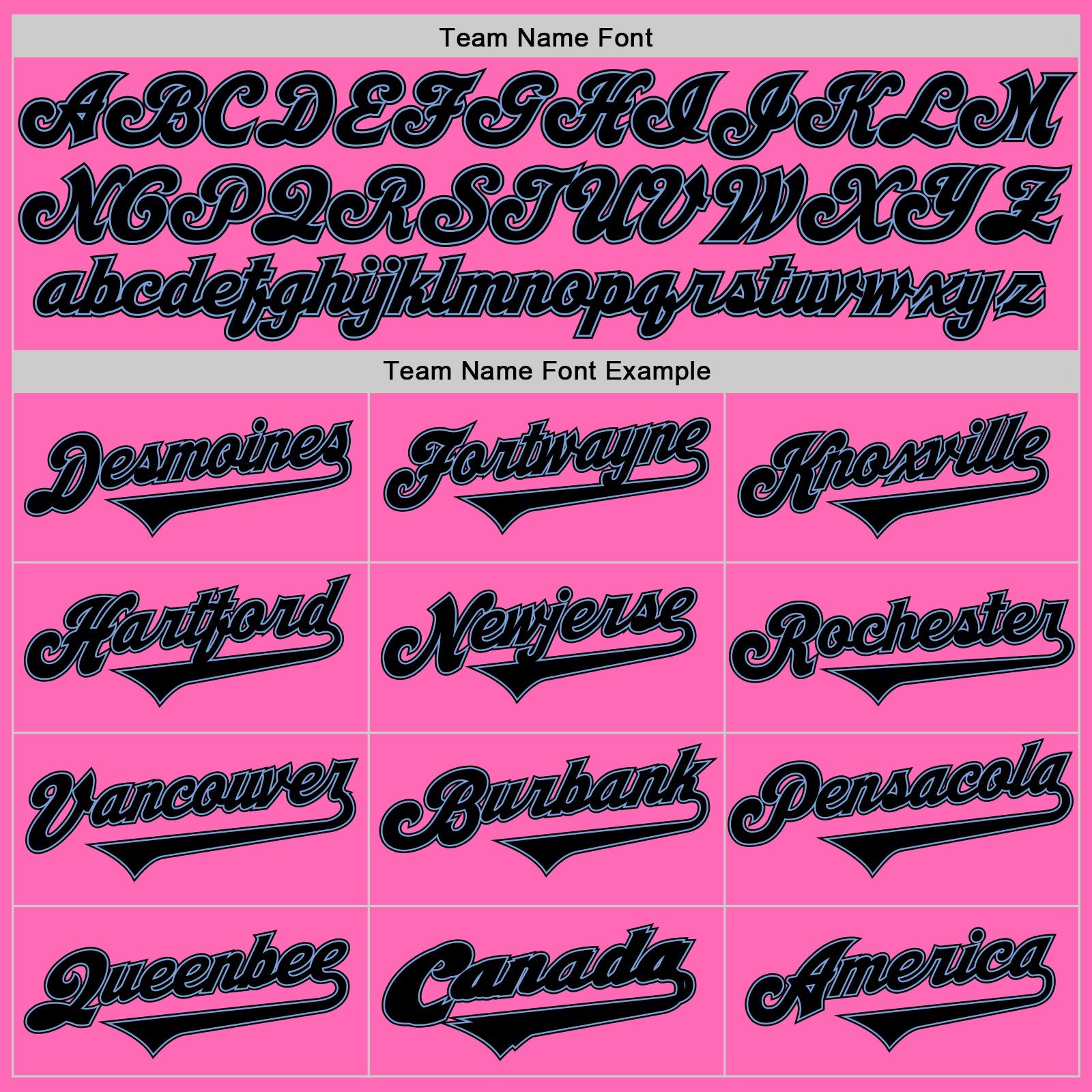 Custom Pink Black-Light Blue Authentic Baseball Jersey view 4