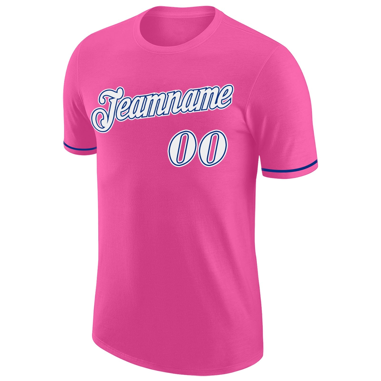 Custom Pink White-Royal Performance T-Shirt view 5