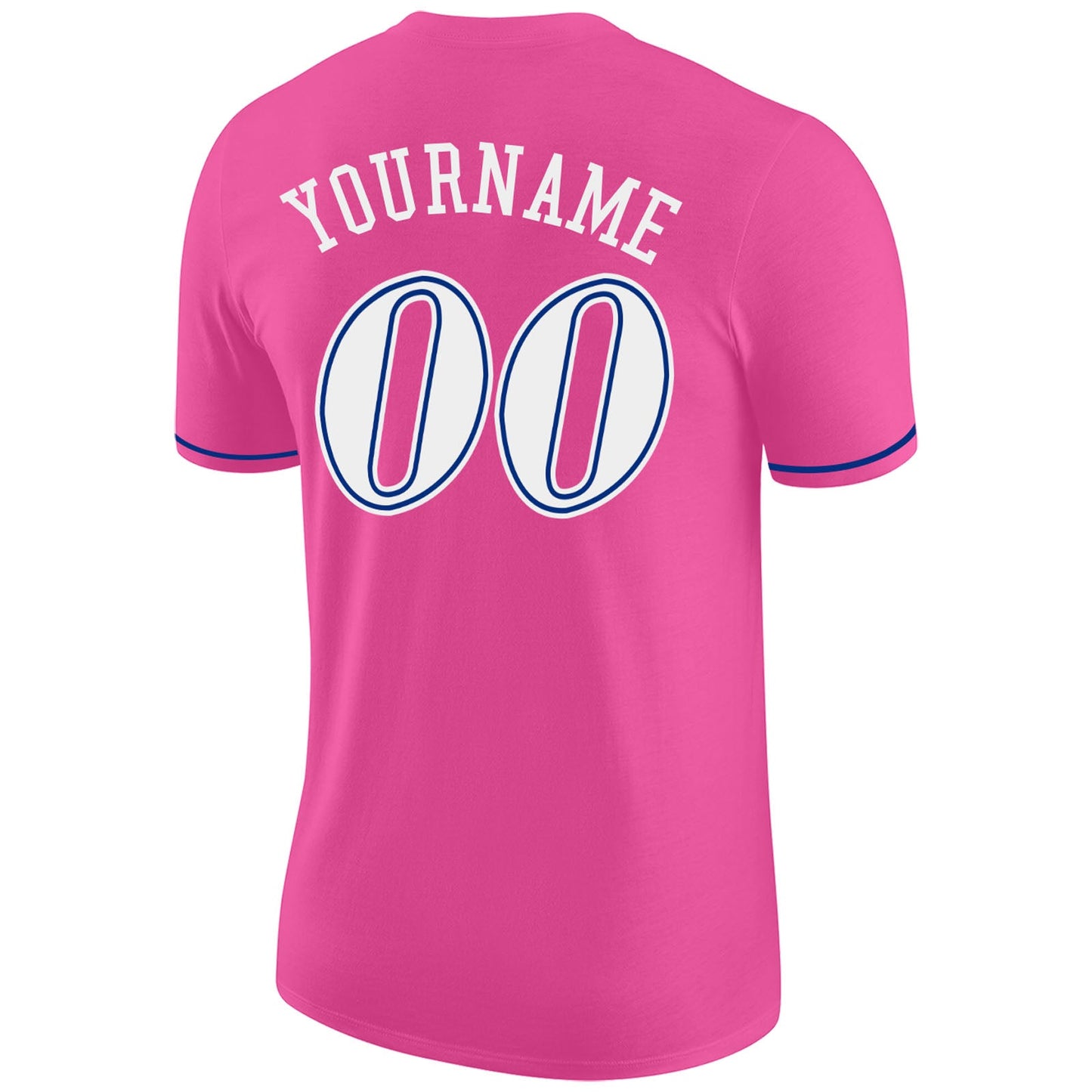 Custom Pink White-Royal Performance T-Shirt view 6