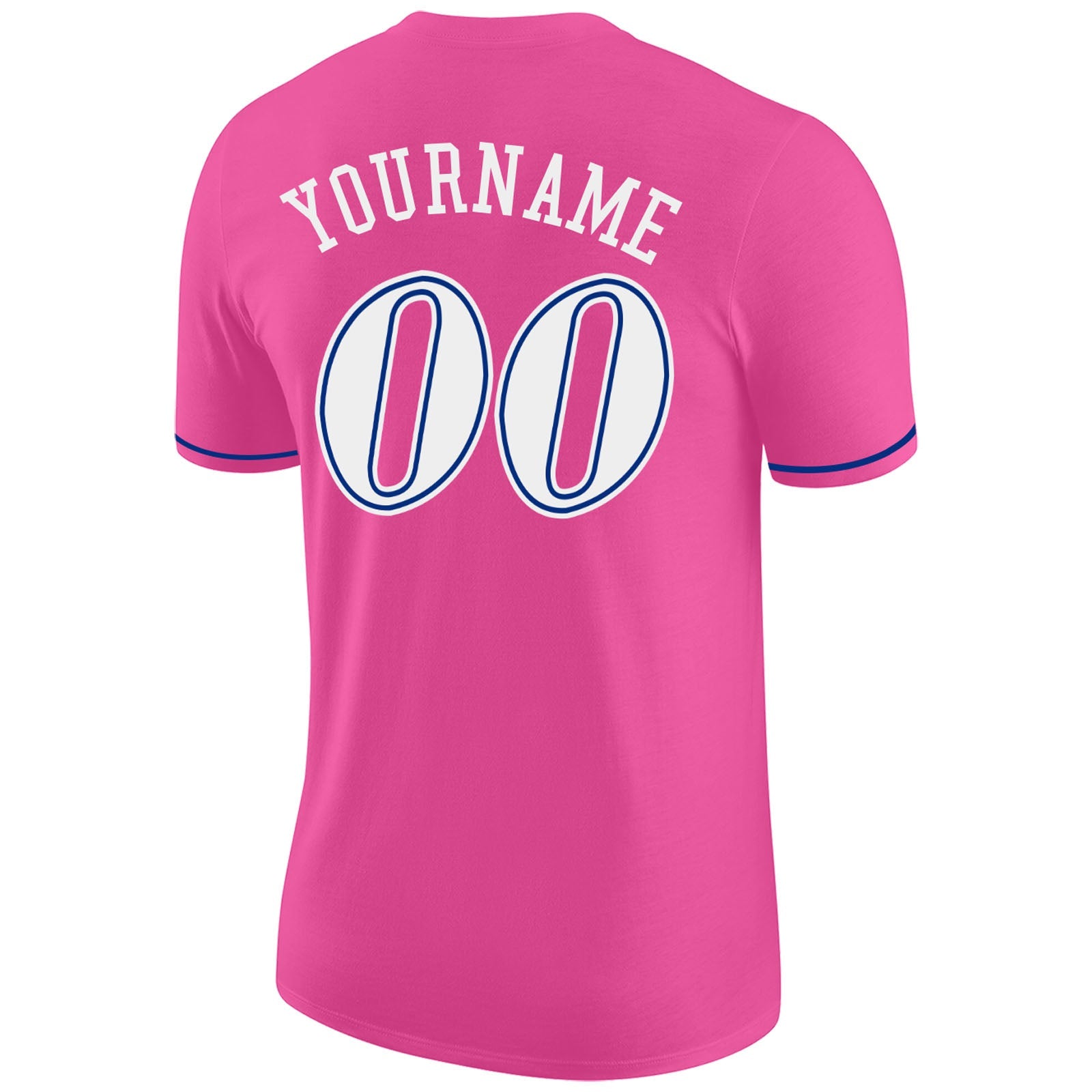 Custom Pink White-Royal Performance T-Shirt view 6