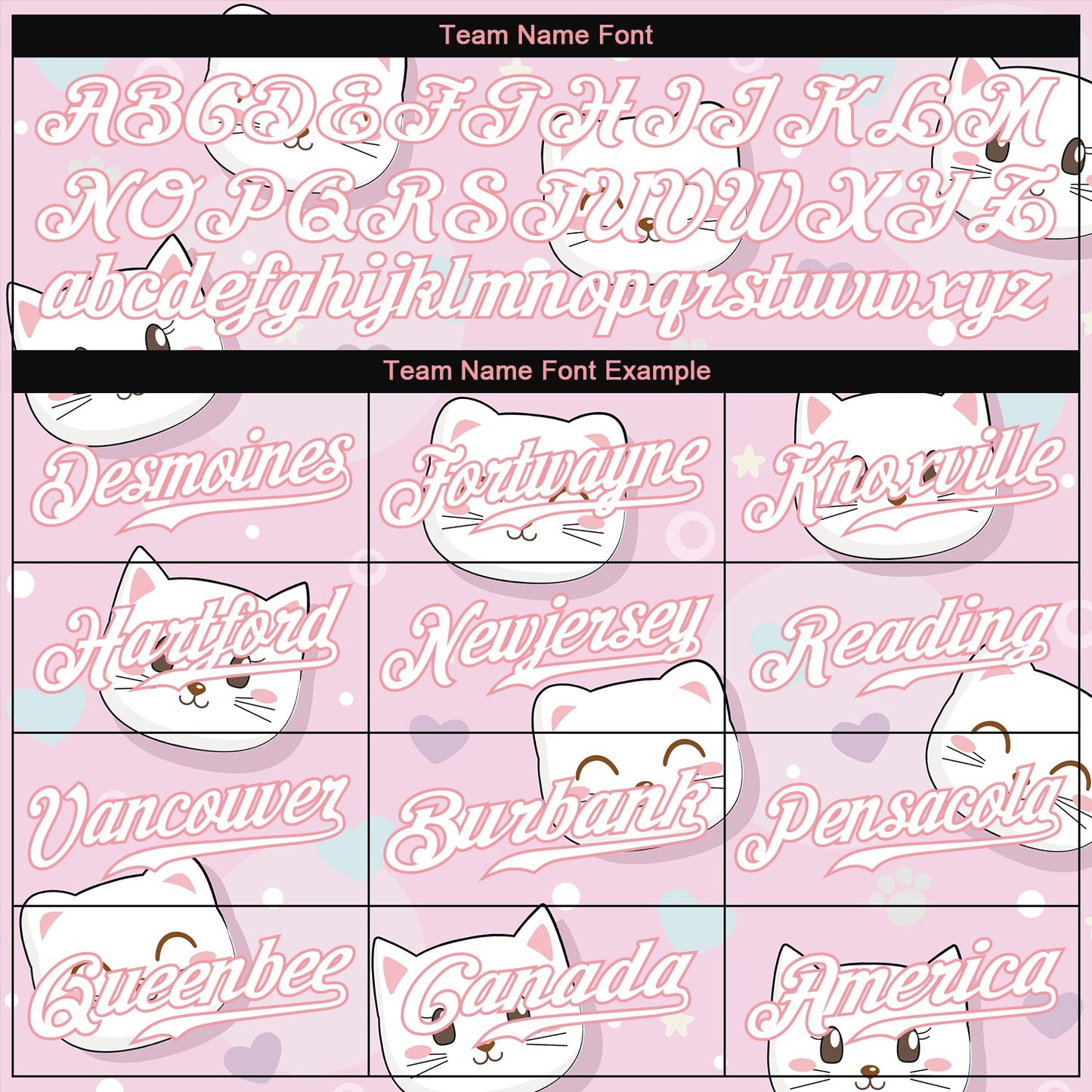 Custom Light Pink White-Light Pink 3D Pattern Design Cats Authentic Baseball Jersey view 4
