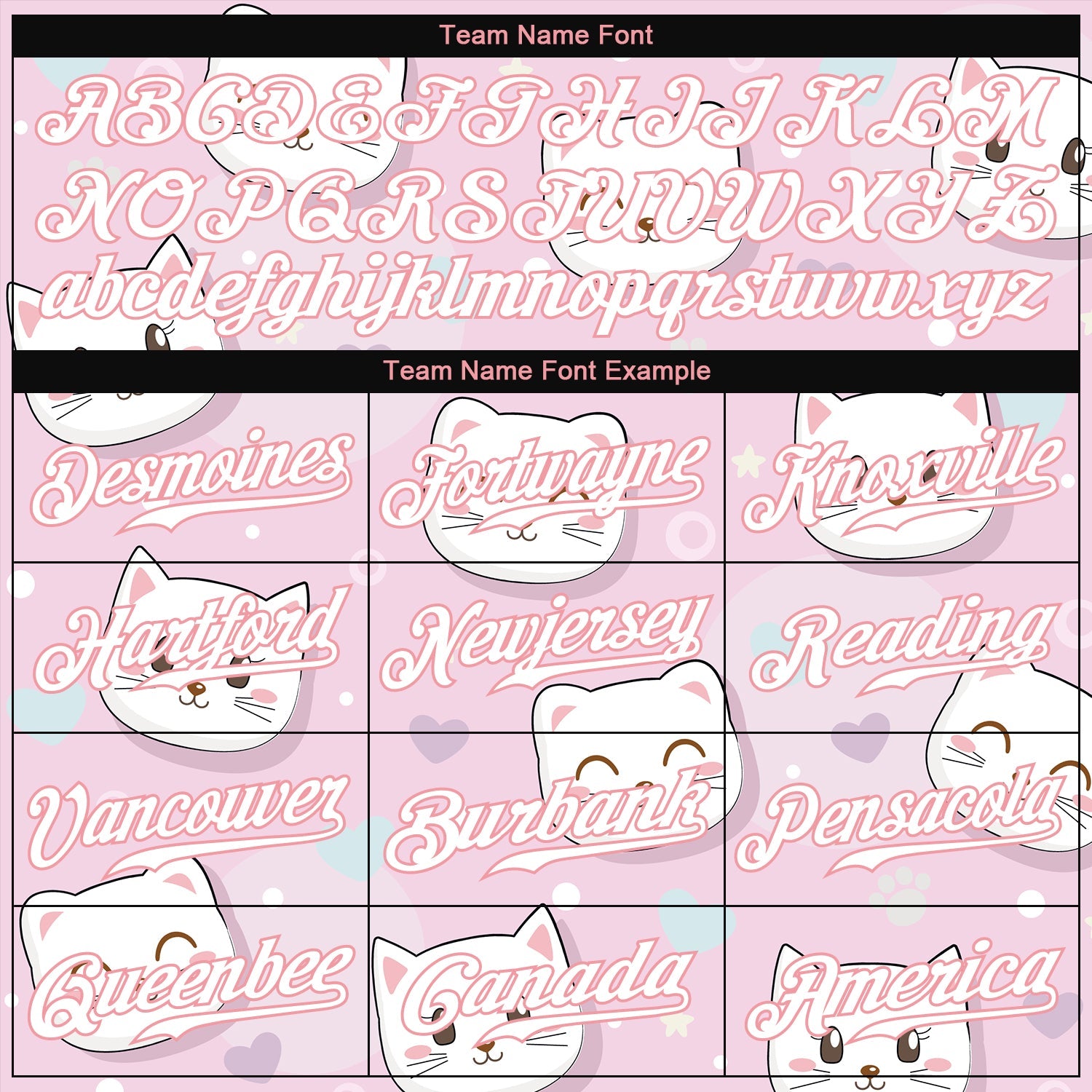 Custom Light Pink White-Light Pink 3D Pattern Design Cats Authentic Baseball Jersey view 4