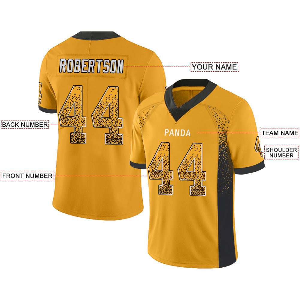 Custom P.Steelers Stitched American Football Jerseys Personalize Birthday Gifts Yellow Jersey view 2