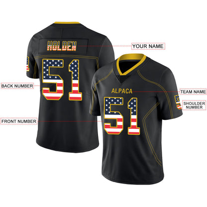 Custom P.Steelers Stitched American Football Jerseys Personalize Birthday Gifts Black Jersey view 2