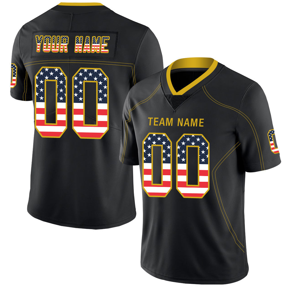 Custom P.Steelers Stitched American Football Jerseys Personalize Birthday Gifts Black Jersey - Main View