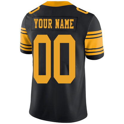 Custom P.Steelers Stitched American Football Jerseys Personalize Birthday Gifts Black Jersey view 3