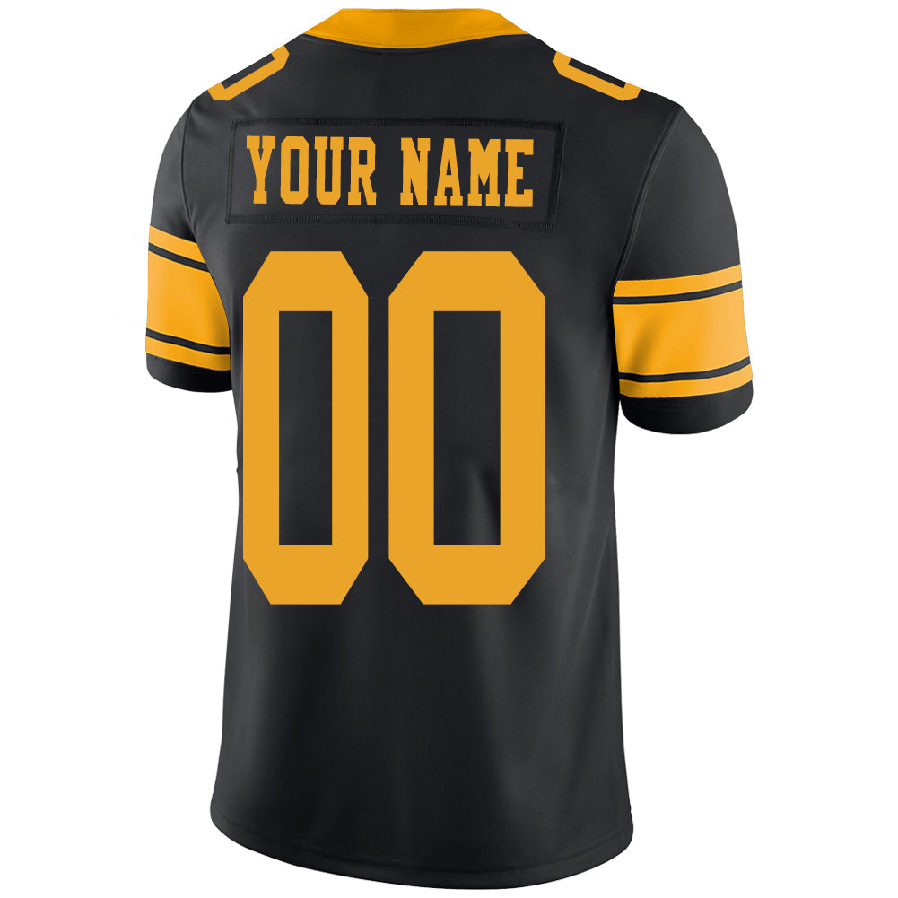 Custom P.Steelers Stitched American Football Jerseys Personalize Birthday Gifts Black Jersey view 3