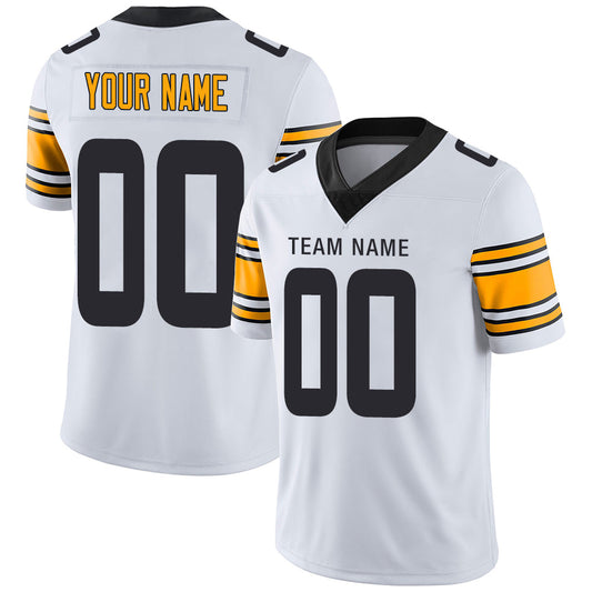 Custom P.Steelers Stitched American Football Jerseys Personalize Birthday Gifts White Jersey - Main View