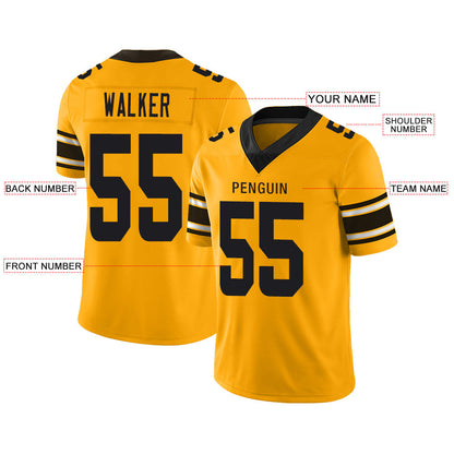Custom P.Steelers Stitched American Football Jerseys Personalize Birthday Gifts Yellow Jersey view 2
