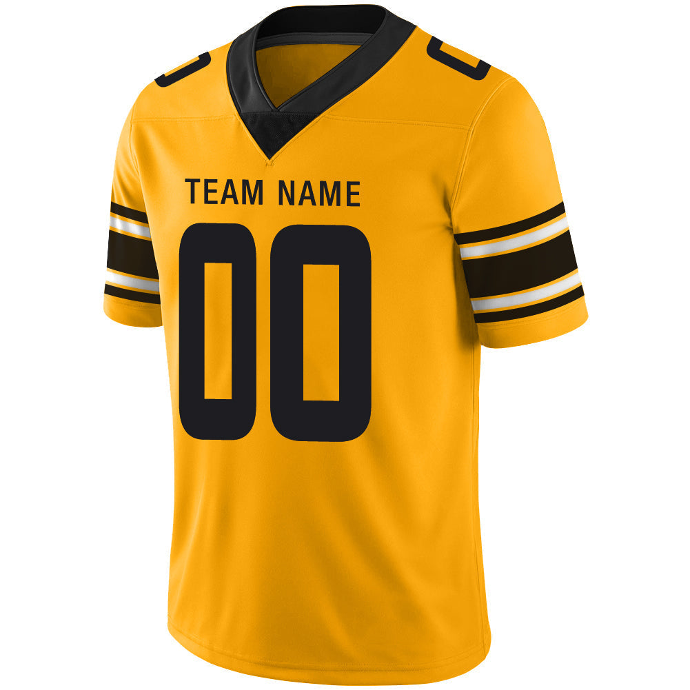 Custom P.Steelers Stitched American Football Jerseys Personalize Birthday Gifts Yellow Jersey view 4
