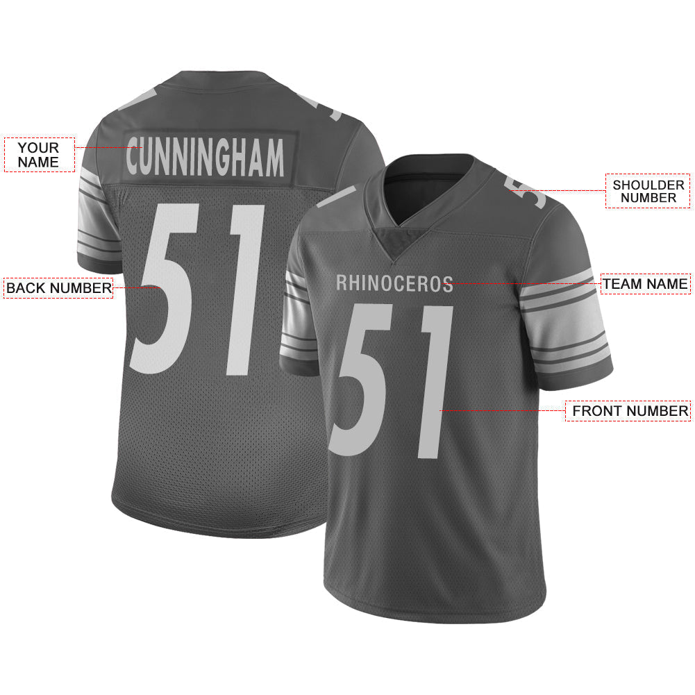 Custom P.Steelers Stitched American Football Jerseys Personalize Birthday Gifts Grey Jersey view 2